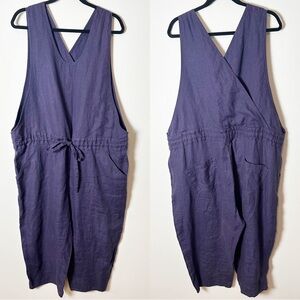Notperfectlinen Lima Jumpsuit Dark Purple 100% Linen Extra Large
